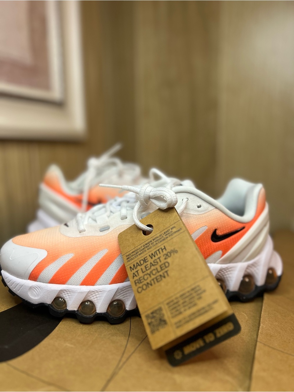 Nike Kids Orange and White Gradient Sneakers